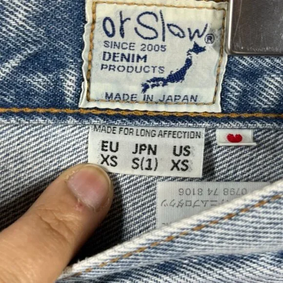 OrSlow 105WZ Jeans Womens Size XS Slim Fit Vintage Wash Made in Japan - Picture 4 of 9